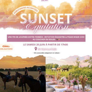 sunset équitation femmes womanlyshine vert-le-petit coucher soleil juin 2026